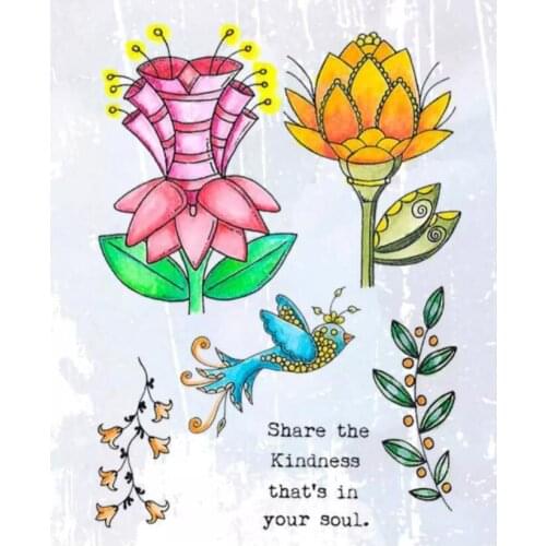 Flower transparent Clear Silicone Stamp/Seal for DIY scrapbooking/photo album Decorative clear stamp sheets B0772