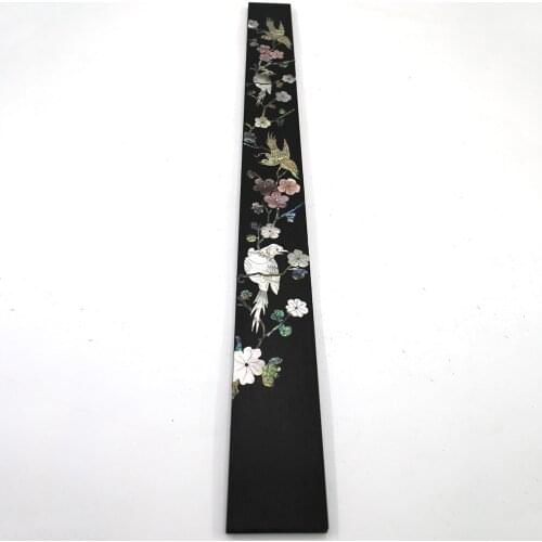 African Ebony Wood Birds Flowers Pattern Color Shell Mosaic Fingerboard Acoustic Guitar Fingerboard Guitar Making Wood Material