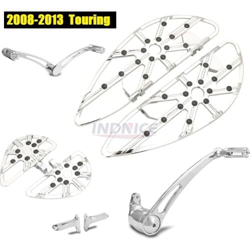 For harley touring Street glide Road king Chromed Gauge floorboards brake gear shifter levers FLHT 2008-2013