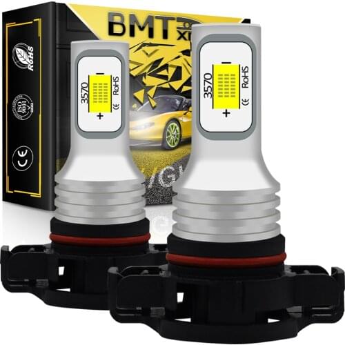 BMTxms 2x H16 5202 PSX24W LED DRL Daytime Running Lights Car Led Fog Lamp For Jeep Cooper Chevrolet Dodge Ford Subaru Warranty