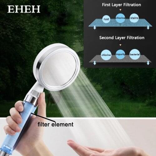 EHEH 2 Layer PP Cotton Filter Shower Head Big Panel Water-saving High Pressure Fine Water Flow Adjustable Skin Care Spray Nozzle
