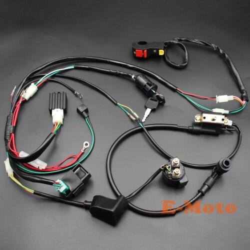 New Motorcycle CDI Wiring Harness Loom Ignition Solenoid Coil Rectifier for 50 70 90cc 110cc 125cc PIT Quad Dirt Bike ATV