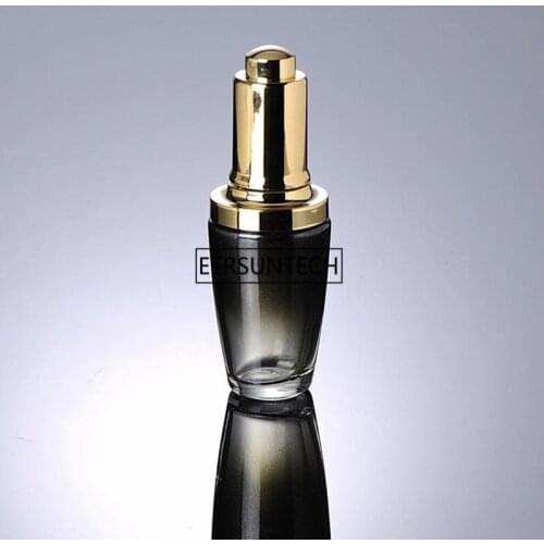New Style 30ML black red Glass Perfume Bottle Empty Essential Oils With Dropper F1952