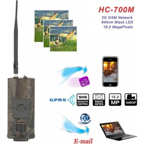 2G GSM Trail Camera 0.5s Trigger Time 16MP Night Vision Wildlife Photo Trap HC700M Hunting Cameras Recorder for Home Surveilance
