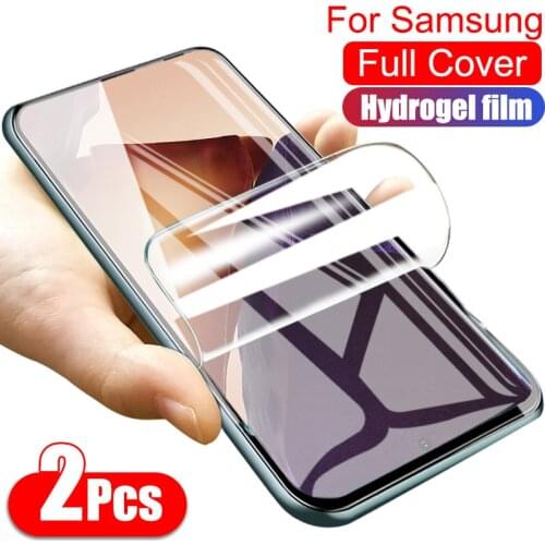 2Pcs Hydrogel Film For Samsung Galaxy S8 S9 S10E S20 FE Plus Note 8 9 10 20 Ultra A51 A71 A50 A70 Screen Protector No Glass
