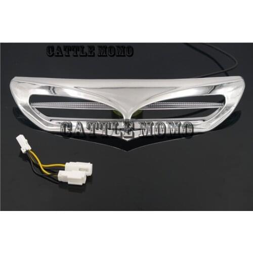 Chrome Motorcycle ABS Batwing Fairing Vent Trim with LED Accent Lights Cover For Harley Touring Electra Glide Ultra Classic