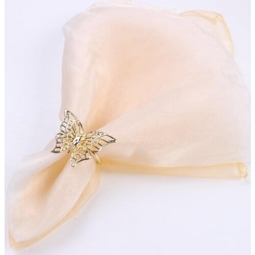6pcs Napkin Rings Gold Butterfly Towel Borboletas Para Decorar Festa Rond De Serviette Mariage Napking Ring Holder Chic Decor