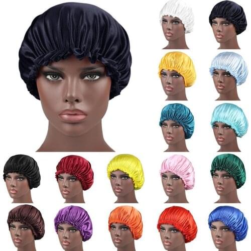 Colorful Women Silk Bonnet Fashion Satin Bonnet Cap Hat Sleep Head Hats Bonnet Silk Wrap Womens Night Beanie R5Y5