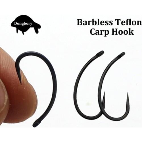 20PCS Carp Hook Barbless Coated Carp Fishing Hook for Carp Rig Hair Chod Zig Rig High Carbon Fishhook Tackle Accessories