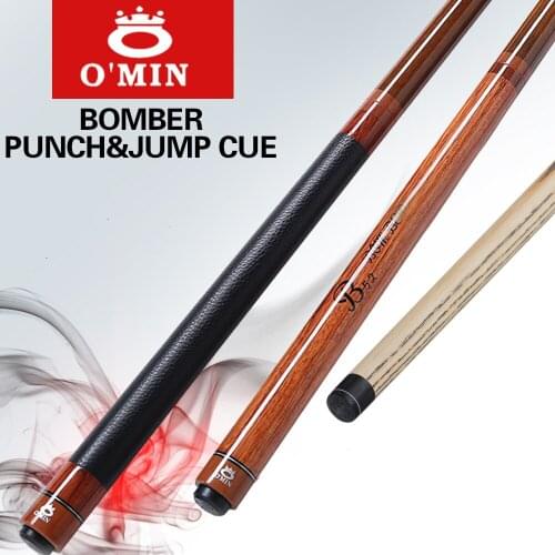 O'Min B53 Bomber Billiard Punch&Jump Cue Ash wood Shaft 14mm Tip 141cm Length 3 Pieces Durable Professional Billiard Break Cue