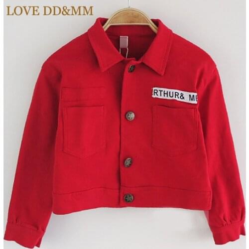 LOVE DD&MM Girls Coat Childrens Wear New Girl Character Graffiti Jeans Coat Kids Jacket Cardigan