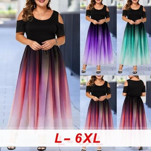 2020 Prom Gradient Dress,Plus Size Dress for Party Gowns, Sexy Off Shoulder Women Bodycon Elegant Formal Gown Maxi Dresses