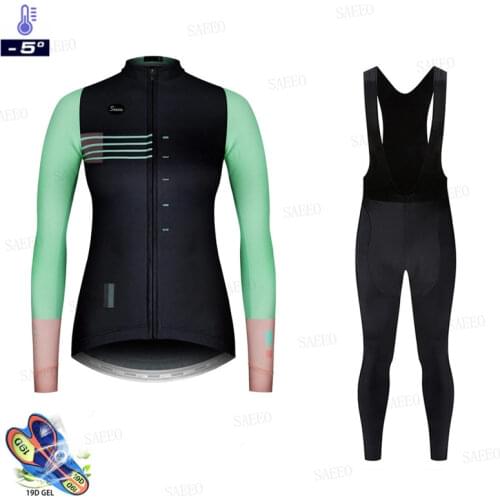 Raudax 2021 Winter Cycling Jersey Set Pro Bicycle Team Road Cycling Clothing Ropa De Ciclismo Mujer MTB Riding Clothes for Women
