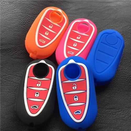 Silicone rubber key Case Cover shell For Alfa Romeo Mito Giulietta 3 Buttons key cover