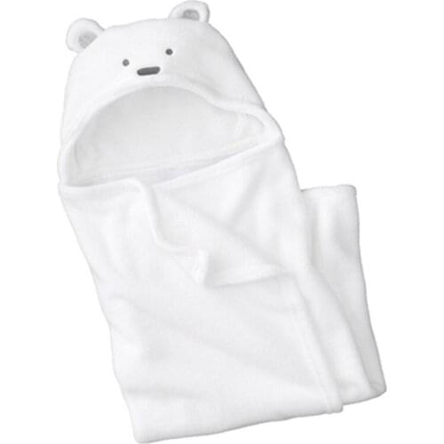 So Warm Baby Blankets Cartoon Hooded Infants Swaddle Wrap Newborn Sleeping Soft Coral Fleece Quilt A00253