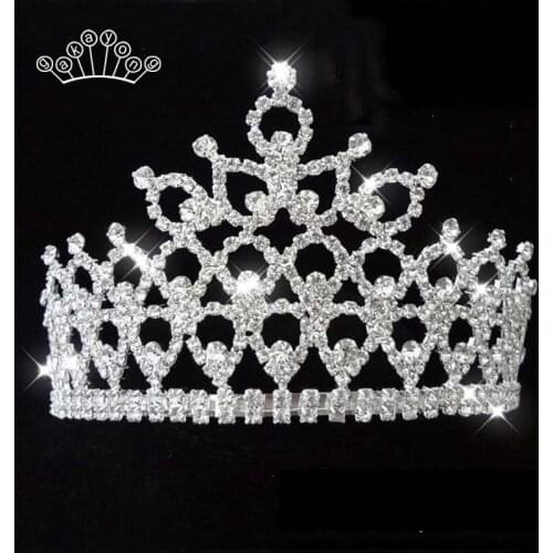 Silver Colour Crystal Bride Tiara Crown Fashion Pearl Queen Wedding Crown Headpiece Wedding Hair Jewelry Accessories Wholesale