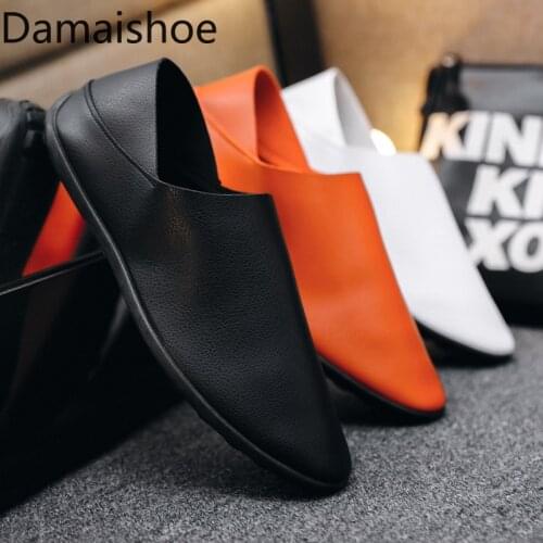 Shoes for Men Casual Pumps Slip-on Breathable Korean Fashion Lightweight Leather Loafers Comfortable Flat Waterproof Mens Shoes