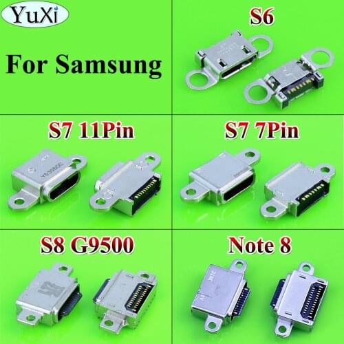 YuXi For Samsung for Galaxy S8 G950 G950F S6 S7 note 8 USB Charging Port Connector Charge Dock Socket Jack