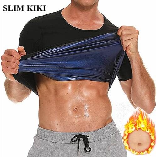 Slimming Men Sweat Sauna Waist Trainer Suit Hot Polymer Corset Workout Zipper Body Shaper Short Sleeve Compression Underwear