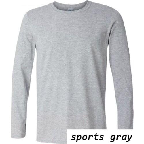 Spring Long Sleeve Adult t-shirts Men Cotton shirts Casual Unisex Solid Top Tees Lover t-shirt Euro Size Big Can Custom LOGO