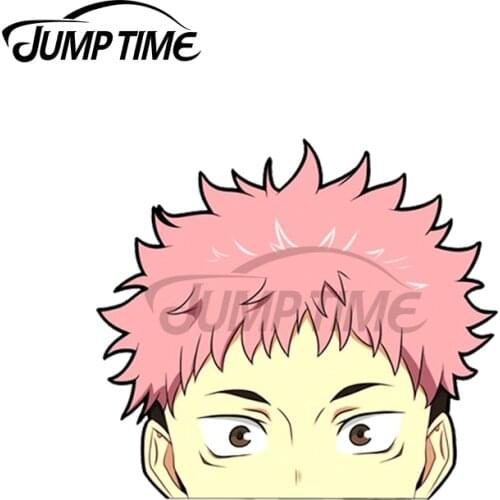 Jump Time 13 x 10.6cm For Itadori Peeker Car Bumper Window Stickers DIY Waterproof Fashion DIY 3D Decal