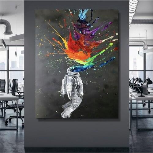 Canvas Print 1 Panel Picture Wall Art Astronauta Fly Colorful Paintings Home Decoration Module Poster For Living Room No Frame
