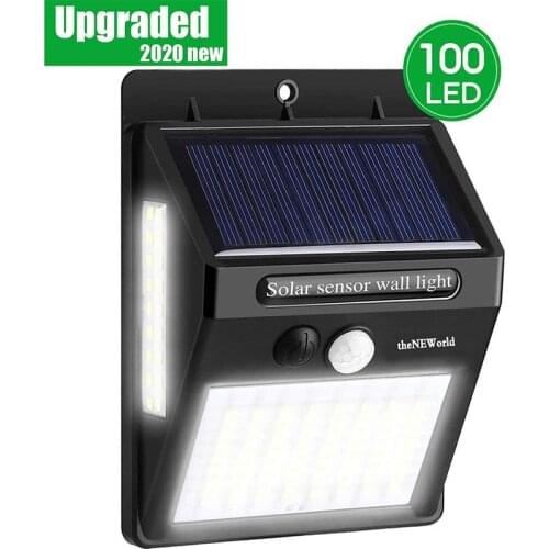 100 LED Solar Light Outdoor Solar Lamp PIR Motion Sensor Solar Wall Light Waterproof Solar Power Sunlight for Garden Decoration