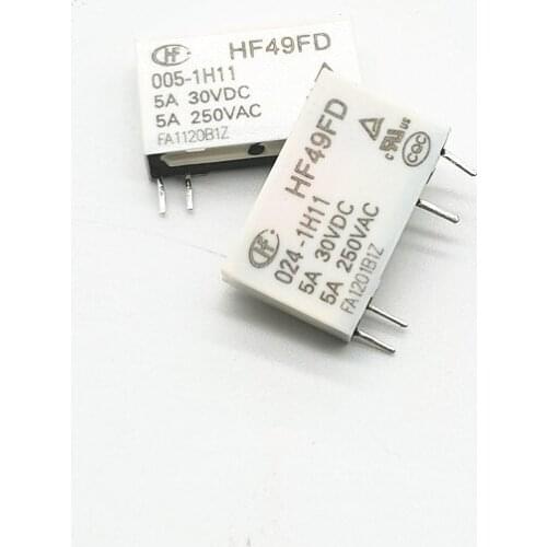 2PCS Industrial electronic circuit board DIY Relay hf49fd-005 012 024 1H11 1h11t 1h12 T 4 pin 5A 5V 12V 24 V