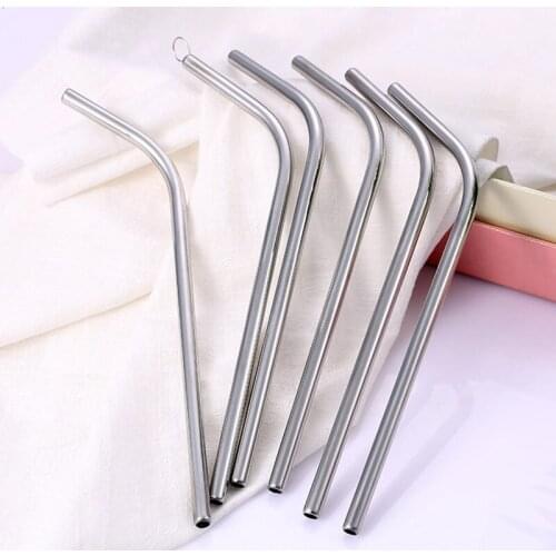 200pcs/lot 8 inch Length Stainless Steel Metal Drinking Reusable Straws Stag Party Cocktail Party F20173829