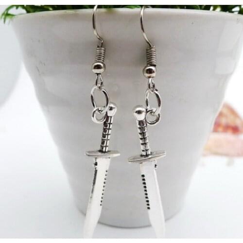 2020 New Trendy Vintage Knife Shape Dangle Earrings for Women Girl Retro Drop Earrings Cute Small Object Earring Jewelry Bijoux