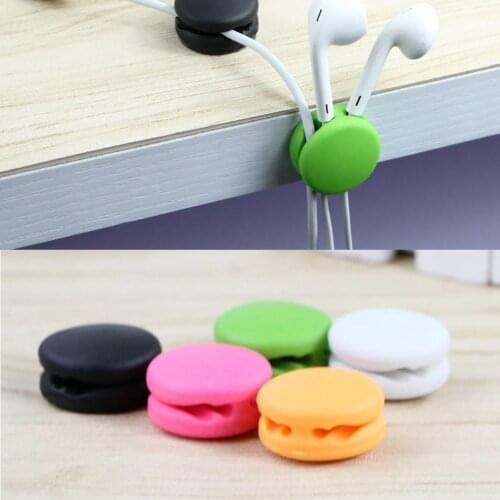 5Pcs Solid Desk Set Wire Clip Organizer Office Accessories Bobbin Winder Wrap Cord Cable Manager for Mouse USB Keyboard Lines