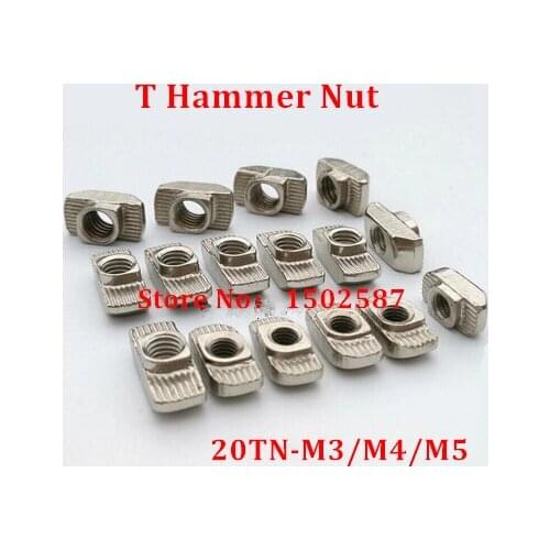 50Pcs M3/M4/M5*10*6 For 20 Series T Slot Nuts Sliding T Hammer Nuts Drop In Nut Fasten Connector 2020 Aluminum Extrusions