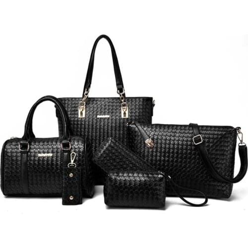 6pcs/set Women messenger Bags Fashion PU Leather Vintage Shoulder bag cross body bag Tote Cool Bag Leather Women Luxury Handbags