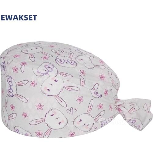 Anime printing adjustable women scrub hat beauty salon nursing cap laboratory work hat pet shop Health service scrubs cap