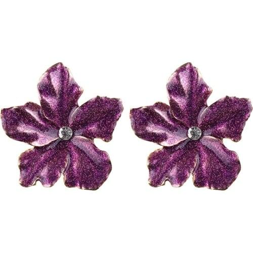Boucle d'oreille Femme 2018 Fashion ZA Bohemian Jewelry Enamel Crystal Flower Stud Earrings For Women Brincos Summer Earrings
