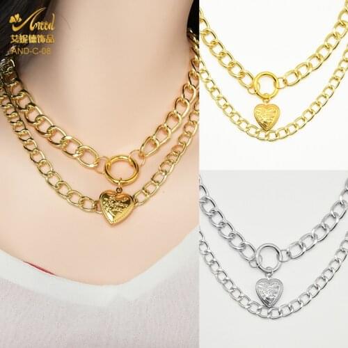 2021 Trend Gold Womens Neck Chain Heart Multi-layer Choker Necklaces For Women Vintage Jewellery Party Fine Girlfriend Gifts