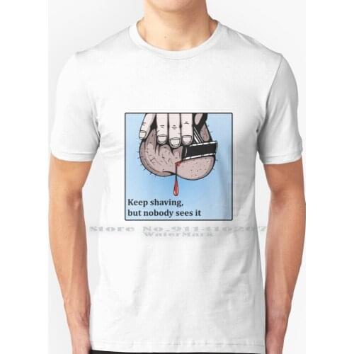 There Will Be Blood T Shirt 100% Pure Cotton Funny Joke Adult Humor Shaving Balls Testicles Scrotum Mens Lowbrow Erotic Sex