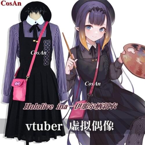 Hot Vtuber Hololive Ninomae Ina Nis Cosplay Costume Lovely Elegant Uniform Dress Activity Party Role Play Clothing Custom-Make