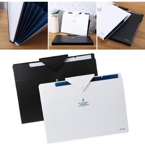 H4GA 5 layer Expanding File Folder Organ Bag A4 Organizer Paper Hold Document Folder