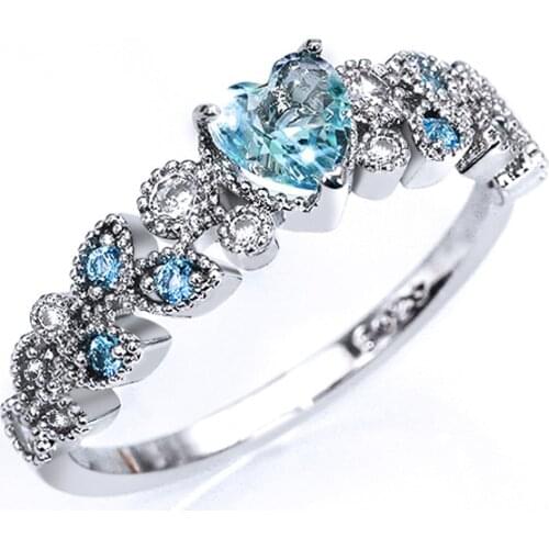 Huitan Fashion Heart Love CZ Women Finger-ring Valentines Day Gift Stylish Versatile Female Accessories Hot Sale Trendy Jewelry