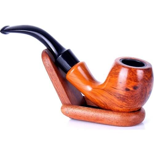Classic Heat Resistant Pipe Filter Smoking Pipes Herb Tobacco Pipes Narguile Grinder Wood Grain Resin Cigarette Holder