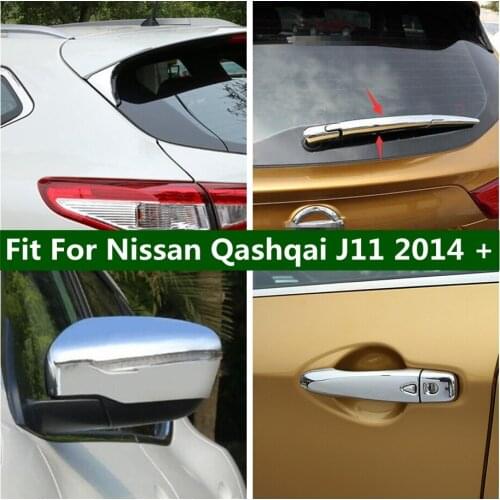 Lapetus ABS Chrome Rear Window / Spoiler Wing Side Triangle Cover Trim Kit Fit For Nissan Qashqai J11 2014 - 2020