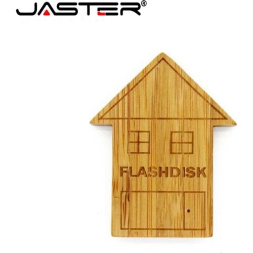 JASTER cute little house Pendrive houten usb flash drive memory stick pendrive 4G 8G 16G 32G 64G custom logo gift