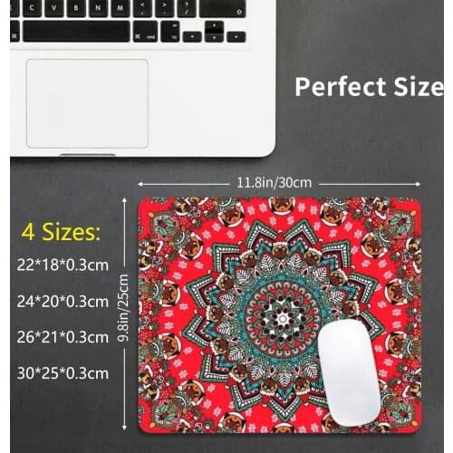 Mandala Christmas Pug Mouse Pad DIY Print Cushion Sparkling Beautifully Home Christmas Presents Good Vibe