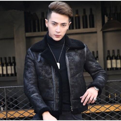 Winter Genuine Sheepskin Leather Jacket 100%Wool Liner Coat Fashion Men Clothes 2020 F-CQ-8721 MY789