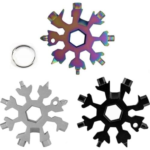 18-in-1 Multi-tool Portable Screwdriver, Wrench Spanner EDC Outdoor Snowflake Tool Card FW219