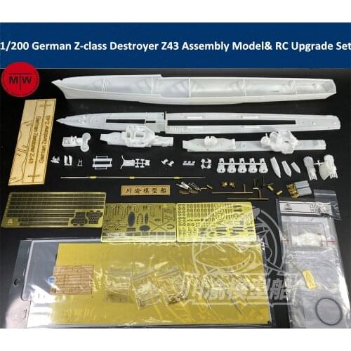 1/200 Scale German Z-class Destroyer Z43 Assembly Model Kit & RC Upgrade Set TMW00086