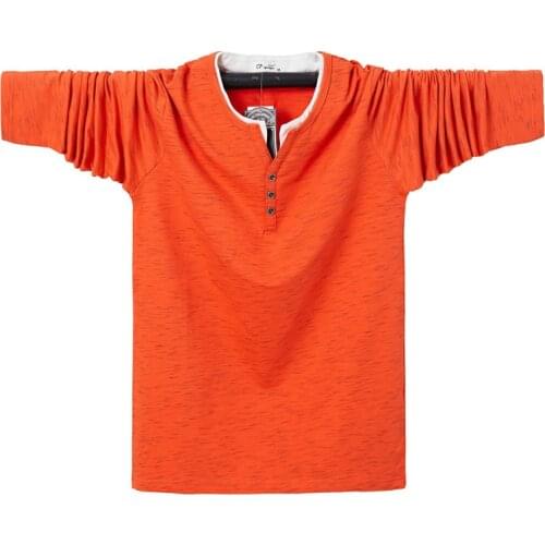 Fashion autumn Mens Patch Collar T-Shirt Top Casual slim meditation T-shirt Mens cotton T-shirt Oversize 4XL 5XL 6XL