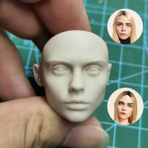 Unpainted 1/6 Vera Face Model Head Sculpt without Hair Fit 12'' Action Fugure Body for Artist Coloring DIY
