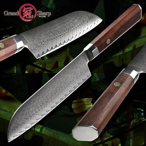 Japanese Santoku Knife Chef Kitchen Knives 67 Layers Damascus Steel Cooking Tools Cutlery Cookware ECO Friendly Product NEW